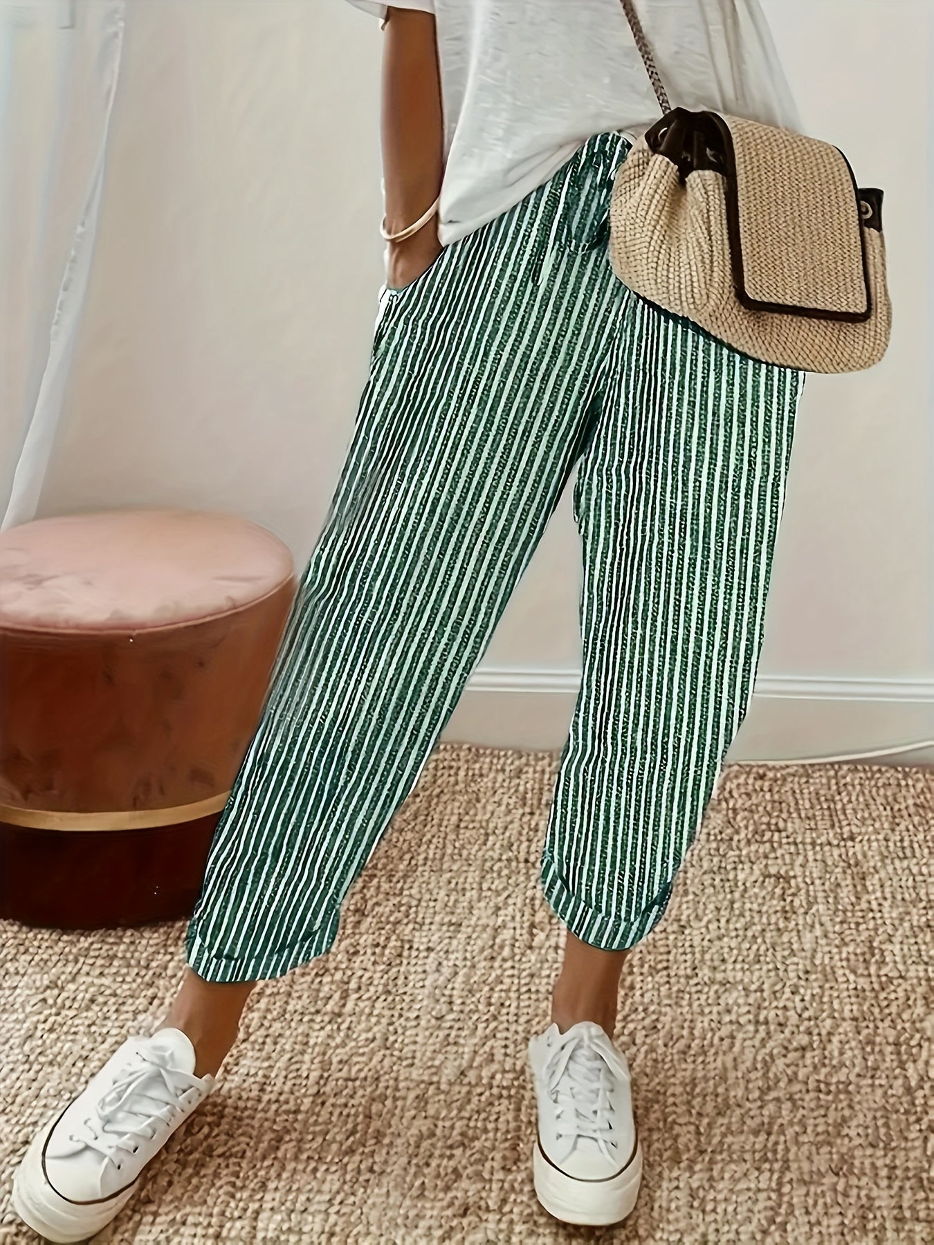 Rowena | Women's High-Waisted Wide-Leg Summer Trousers
