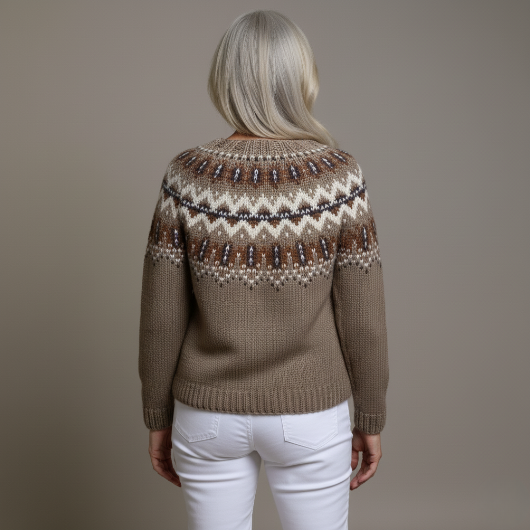 Women's Knitted Fair Isle Button Up Cardigan