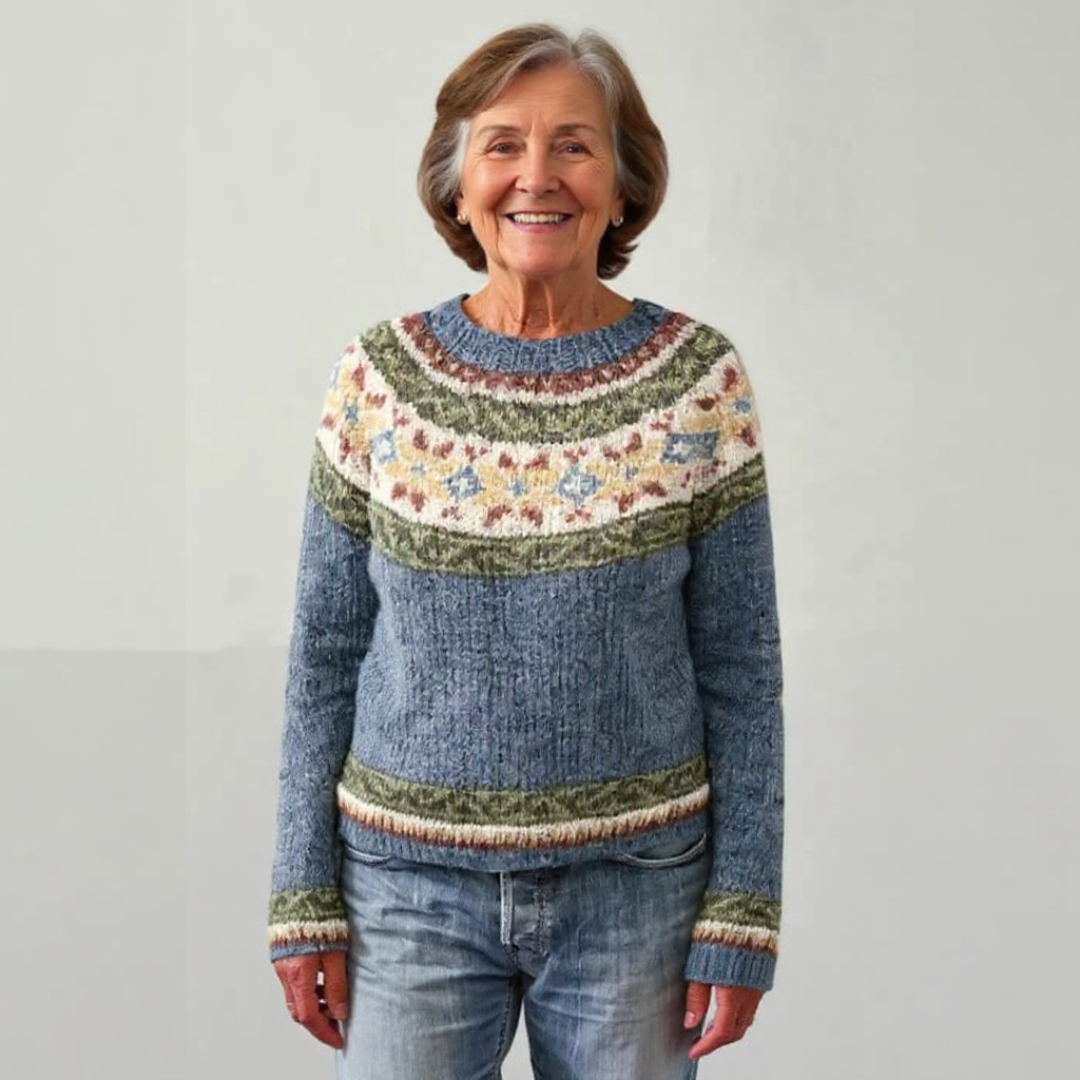 Women's Knitted Floral Fair Isle Jumper