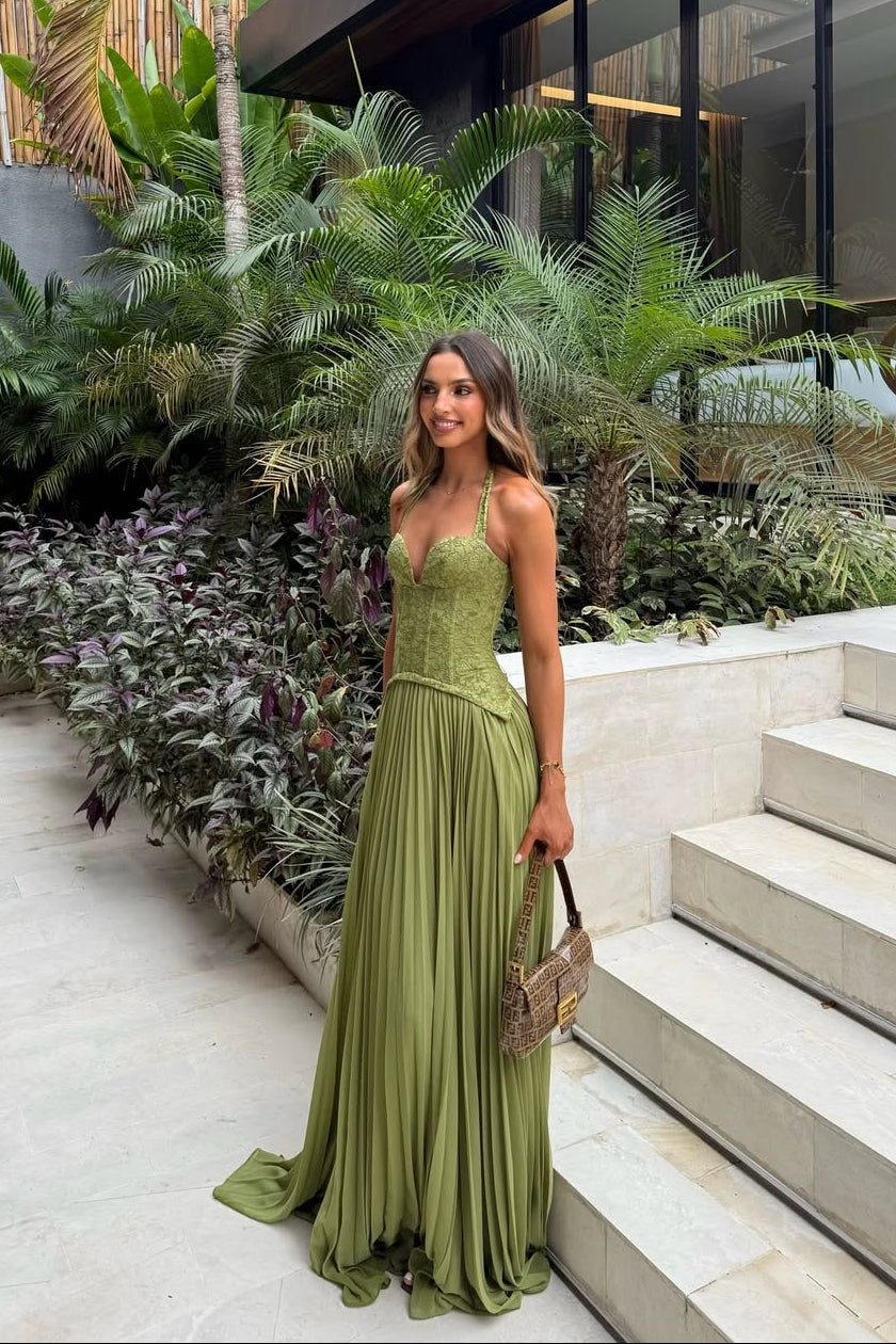 Genevieve | Women's Lace Corset Maxi Wedding Guest Dress