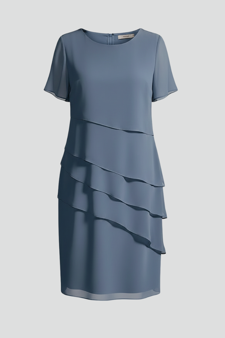Mia | Women's Layered Front Short Sleeve Dress
