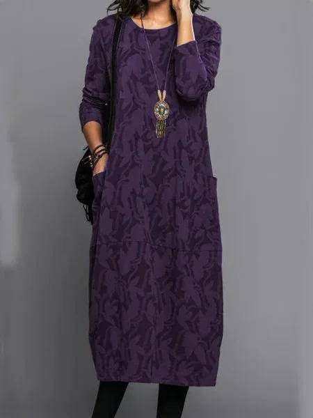 Heather | Women's Long Sleeve Pocket Midi Dress
