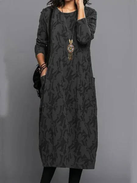 Heather | Women's Long Sleeve Pocket Midi Dress