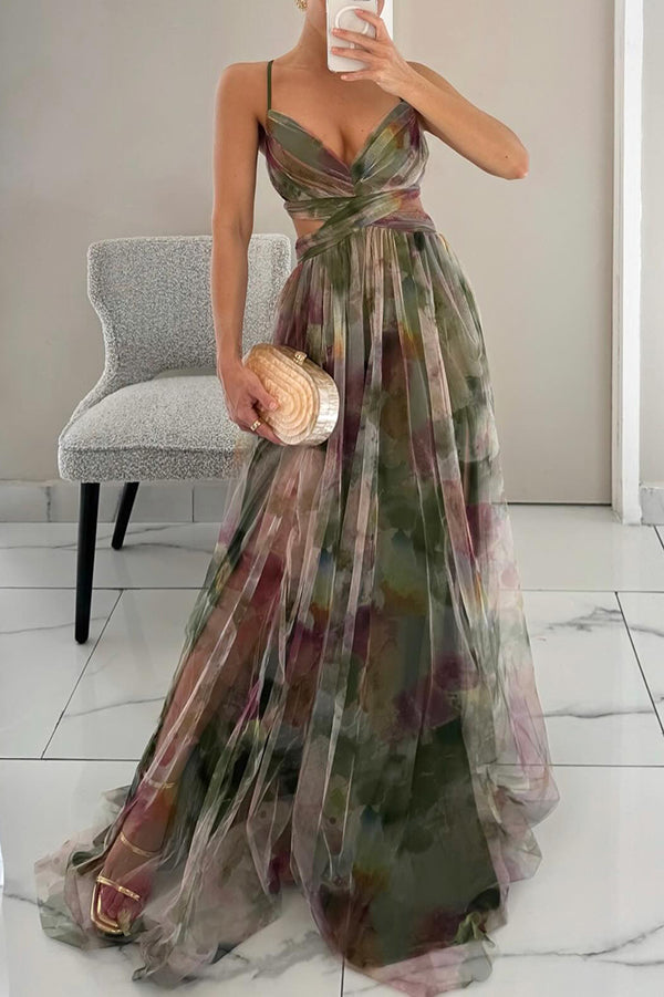Petra | Women's Multicolour V-Neck Maxi Dress