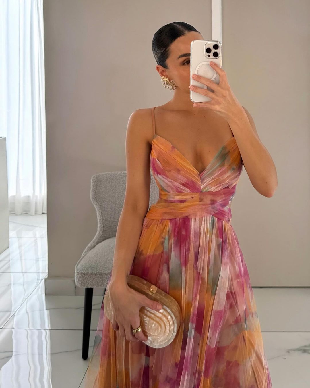 Petra | Women's Multicolour V-Neck Maxi Dress