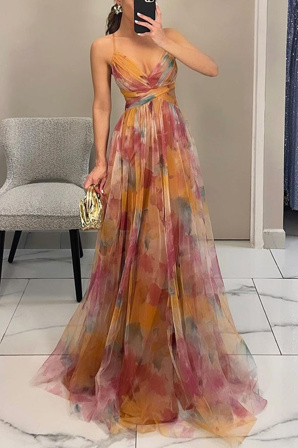 Petra | Women's Multicolour V-Neck Maxi Dress