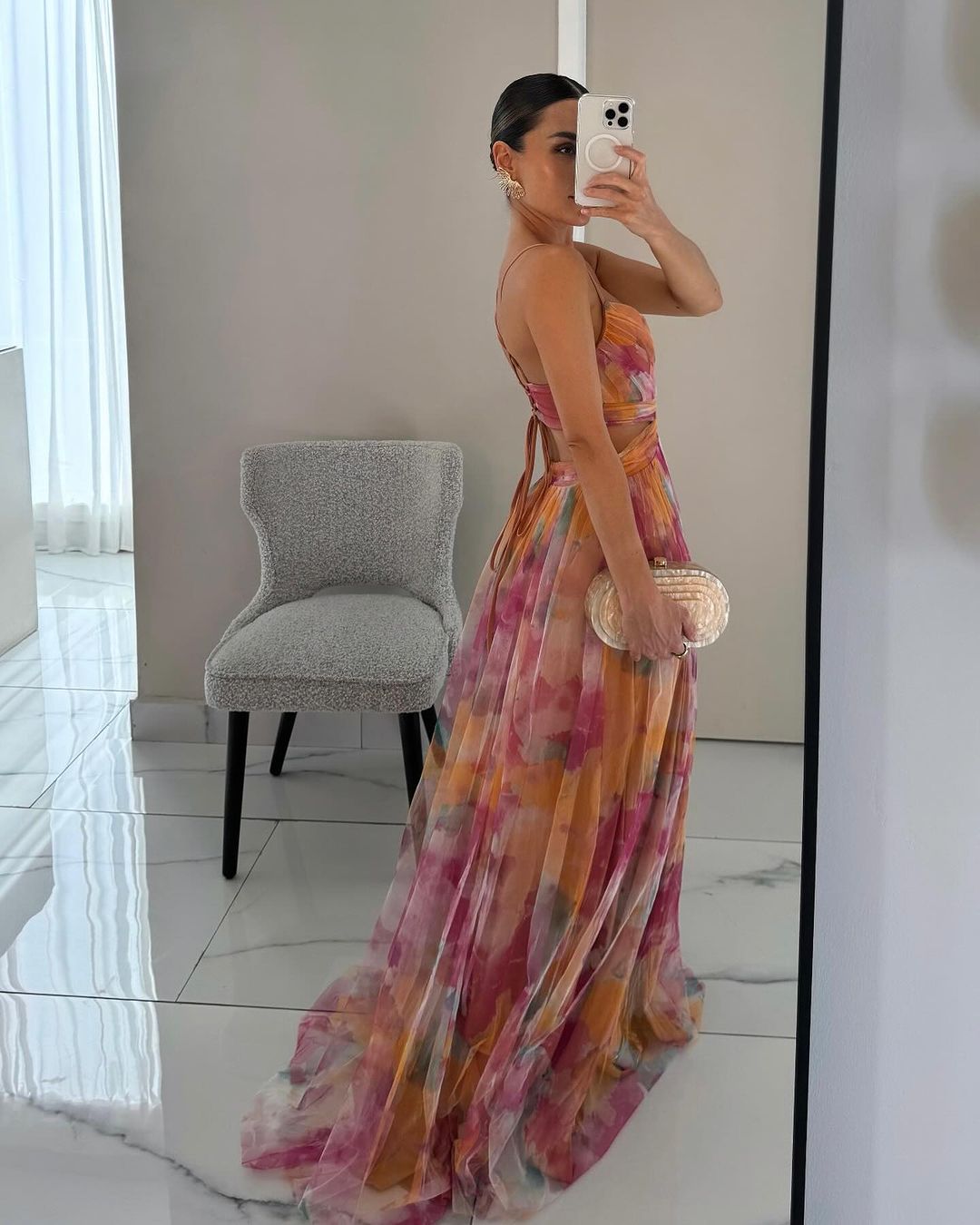Petra | Women's Multicolour V-Neck Maxi Dress