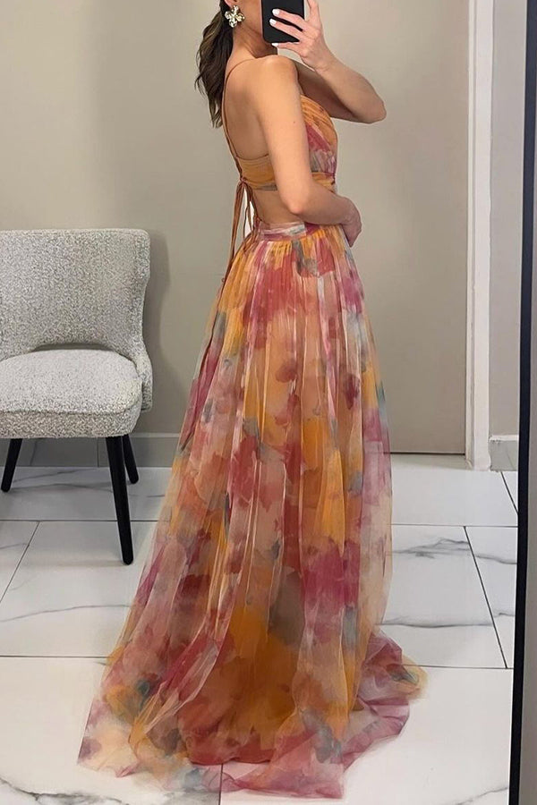 Petra | Women's Multicolour V-Neck Maxi Dress