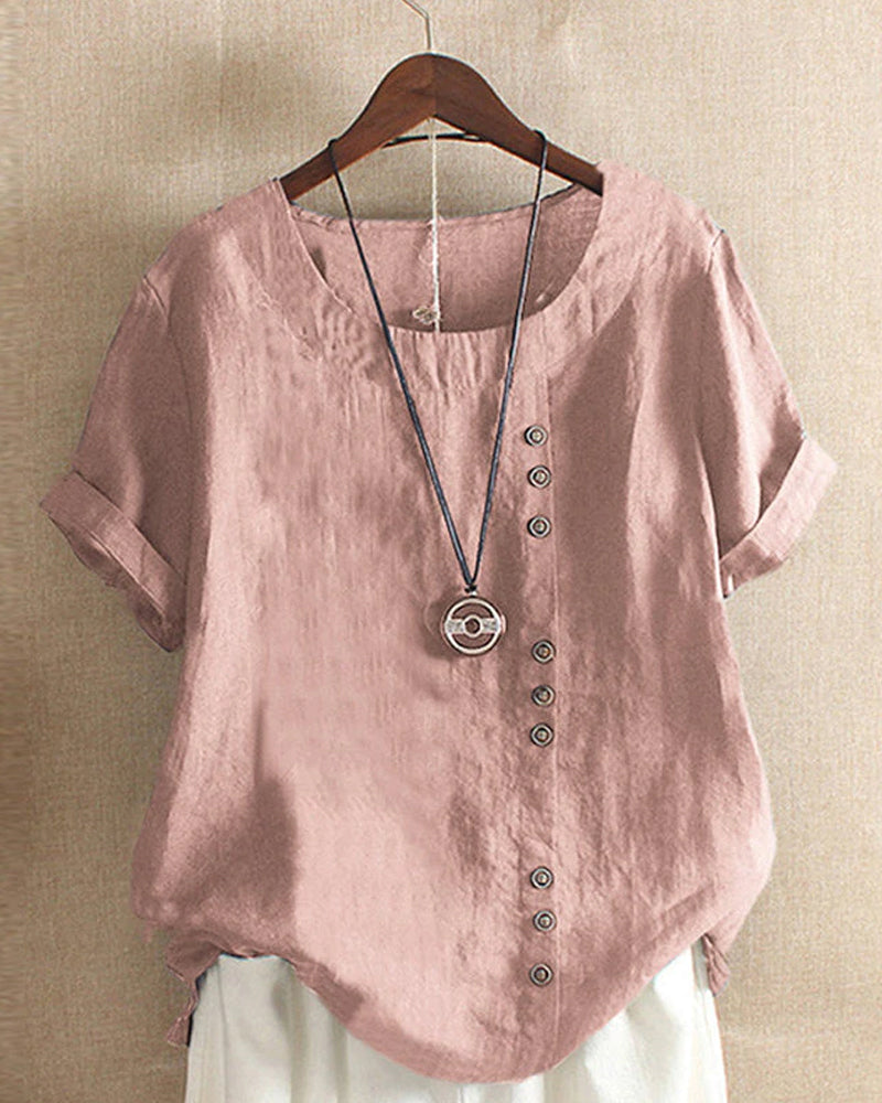 Nell | Women's Round Neck Summer Blouse