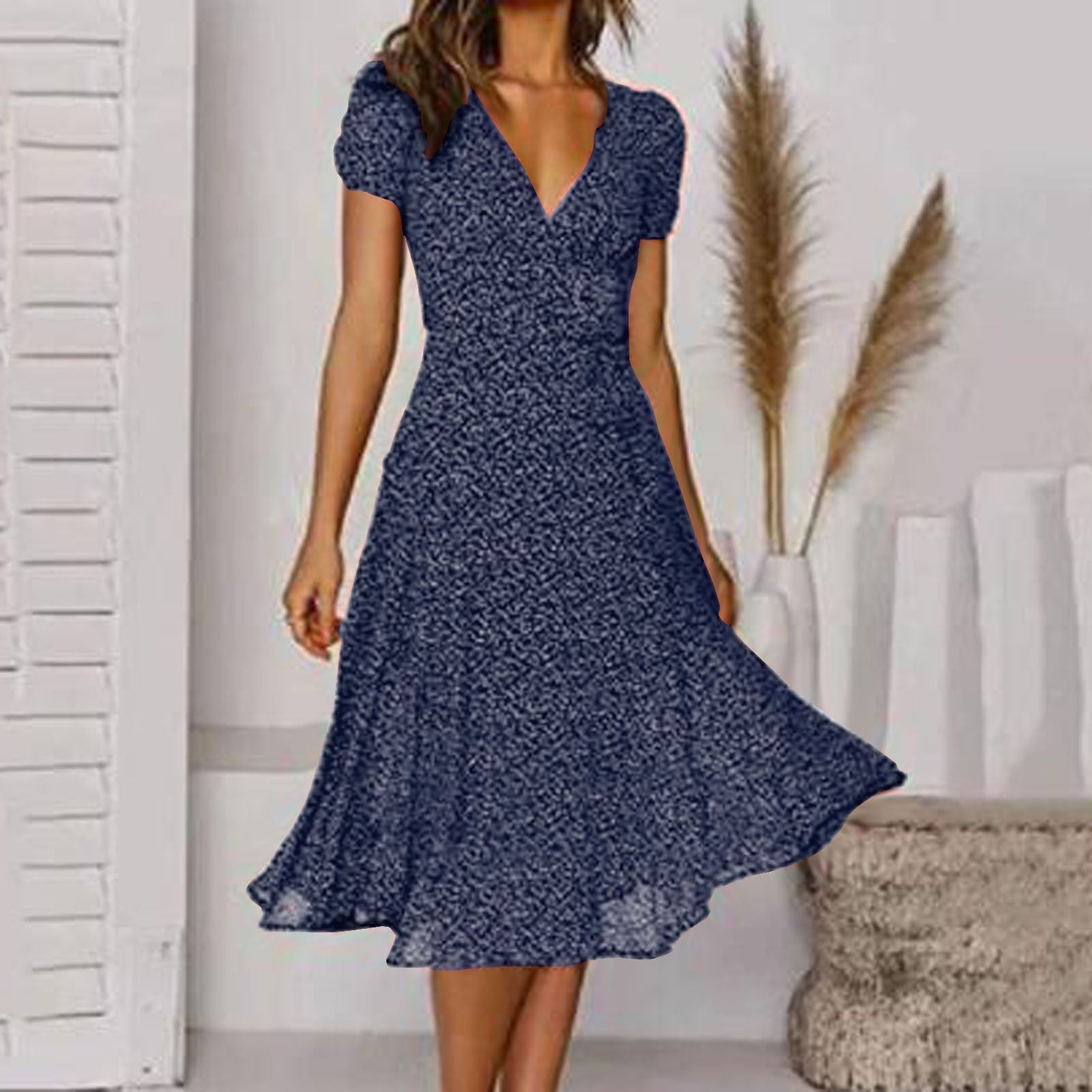 Rosamund | Women's V-Neck A-Line Maxi Summer Dress