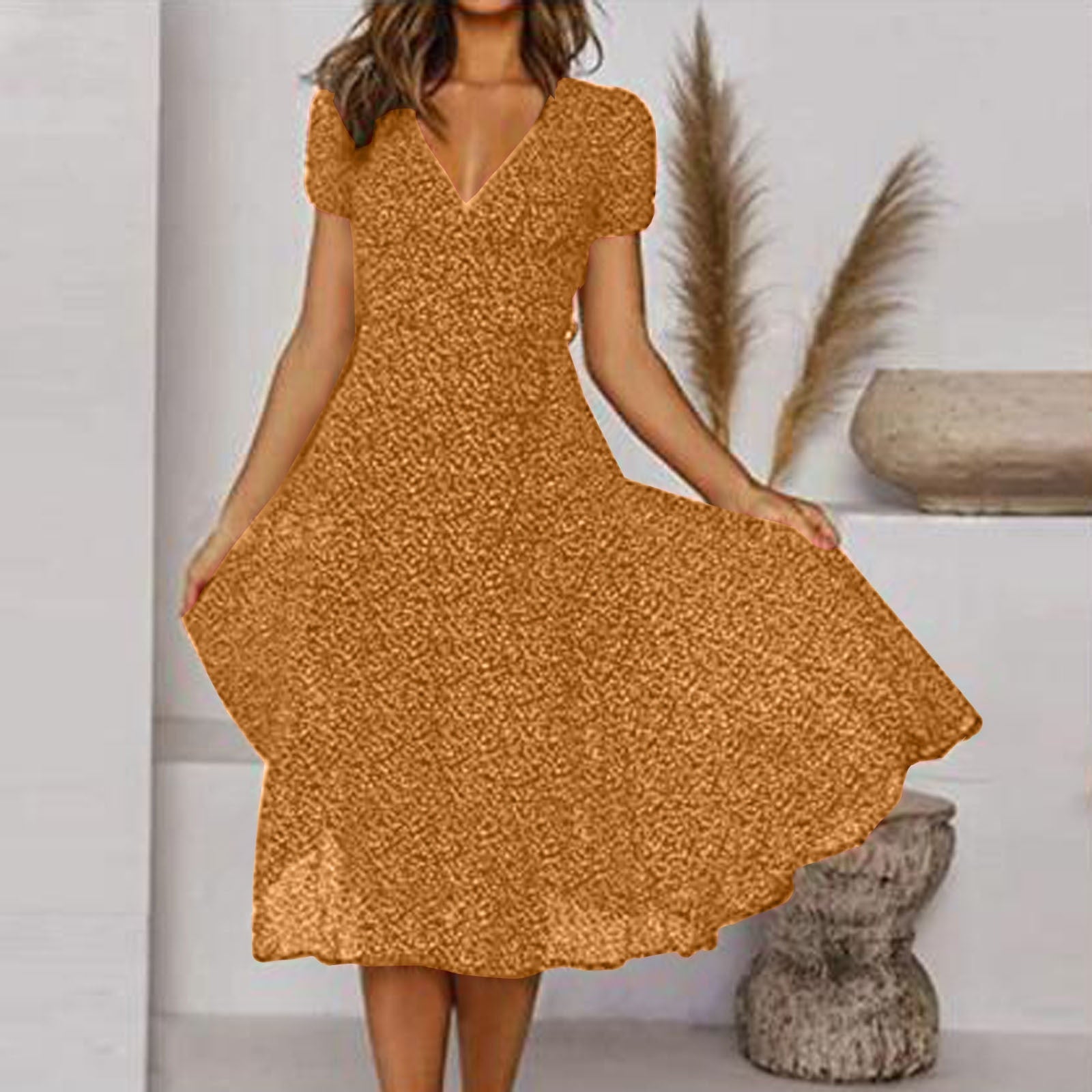 Rosamund | Women's V-Neck A-Line Maxi Summer Dress