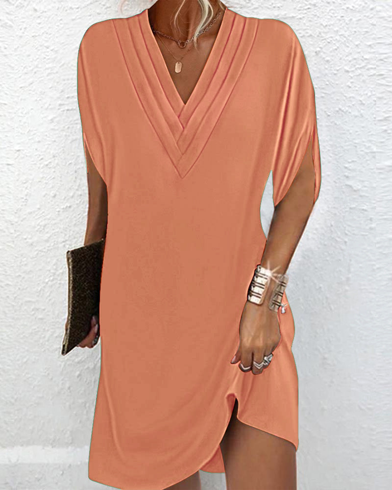 Constance | Women's V-Neck Slit Sleeve Dress