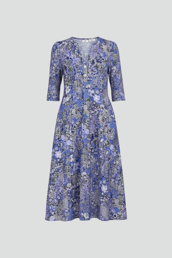 Charlotte | Women's V-Neck Three-Quarter Sleeve Midi Dress
