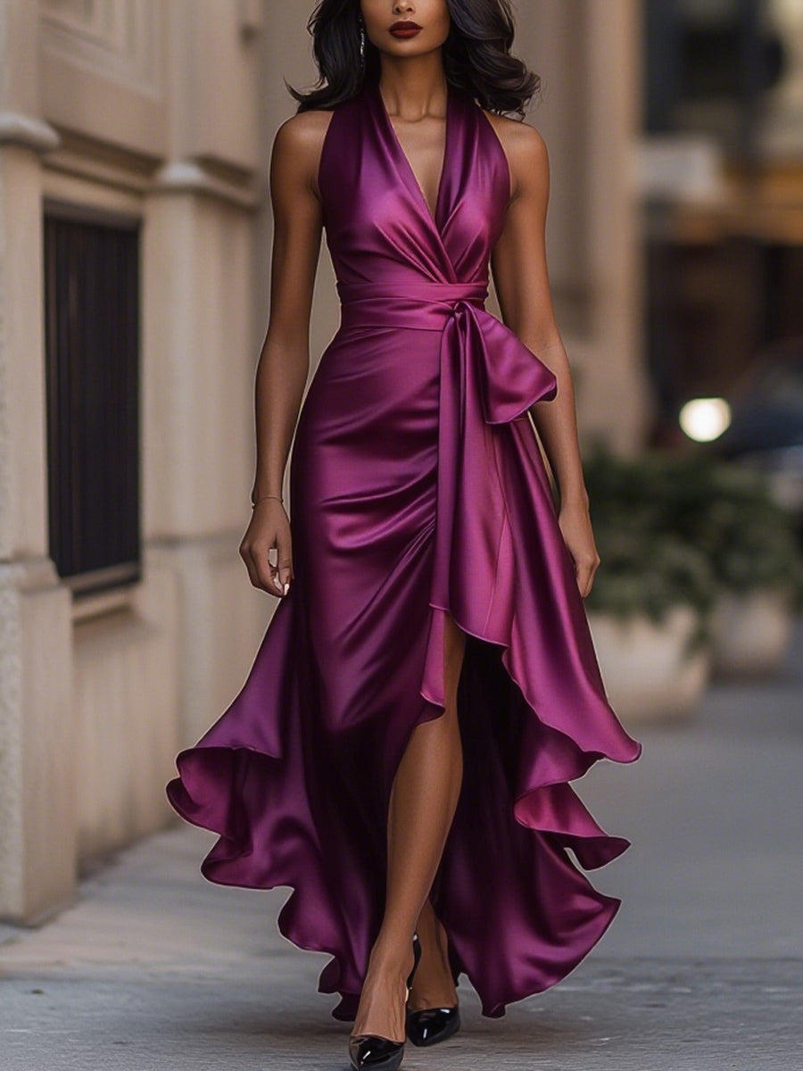 Cressida | Women's V-Neck Wrap Midi Dress