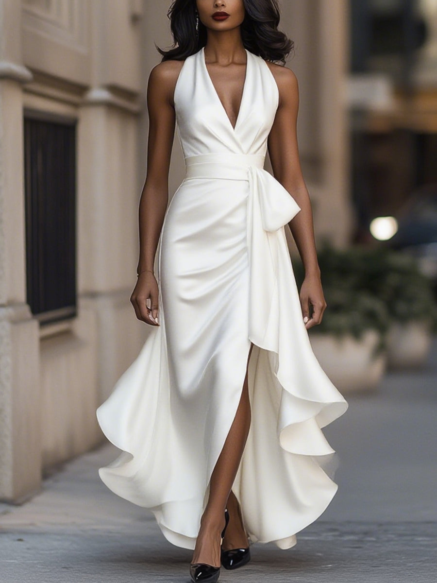 Cressida | Women's V-Neck Wrap Midi Dress