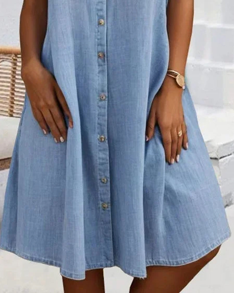 Agnes | Women's Collared Button-Front Midi Summer Dress