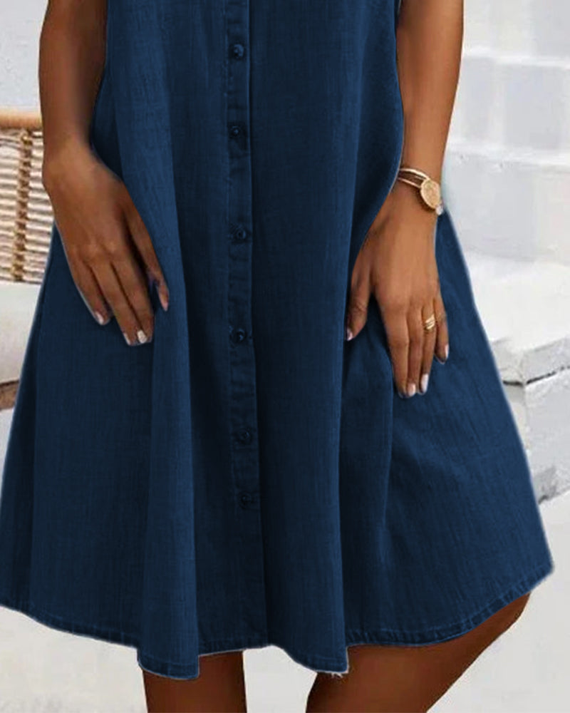 Agnes | Women's Collared Button-Front Midi Summer Dress