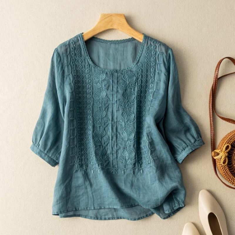 Dulcie | Women's Embroidered Floral Summer Blouse