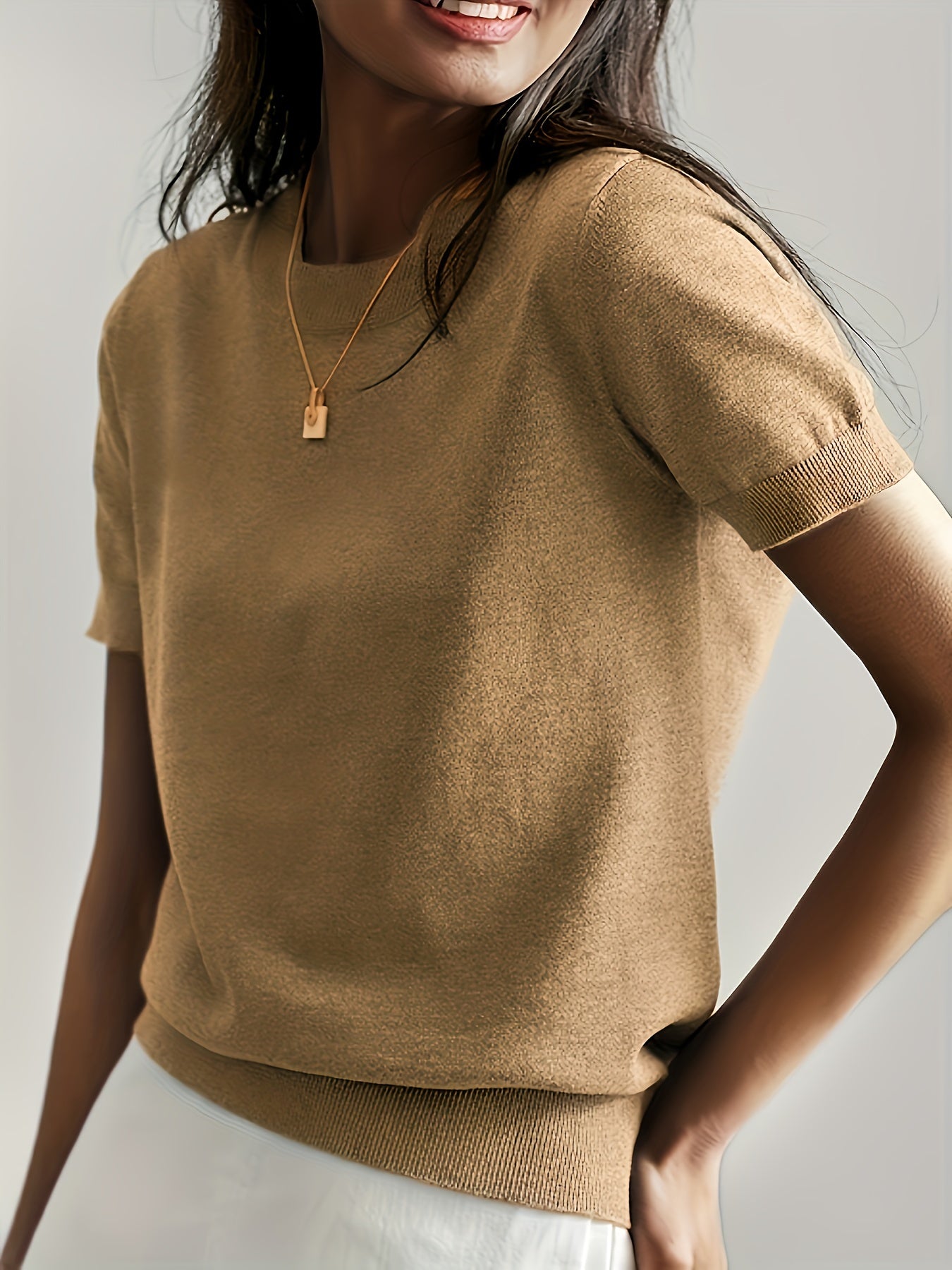 Maude | Women's Short Sleeve Round Neck Summer Top