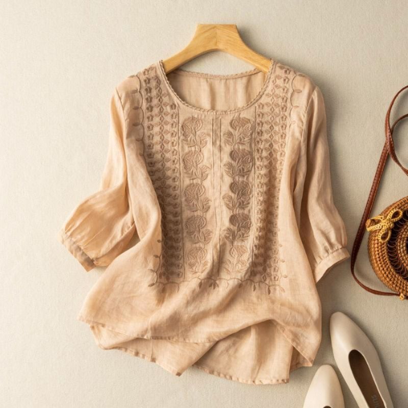 Dulcie | Women's Embroidered Floral Summer Blouse