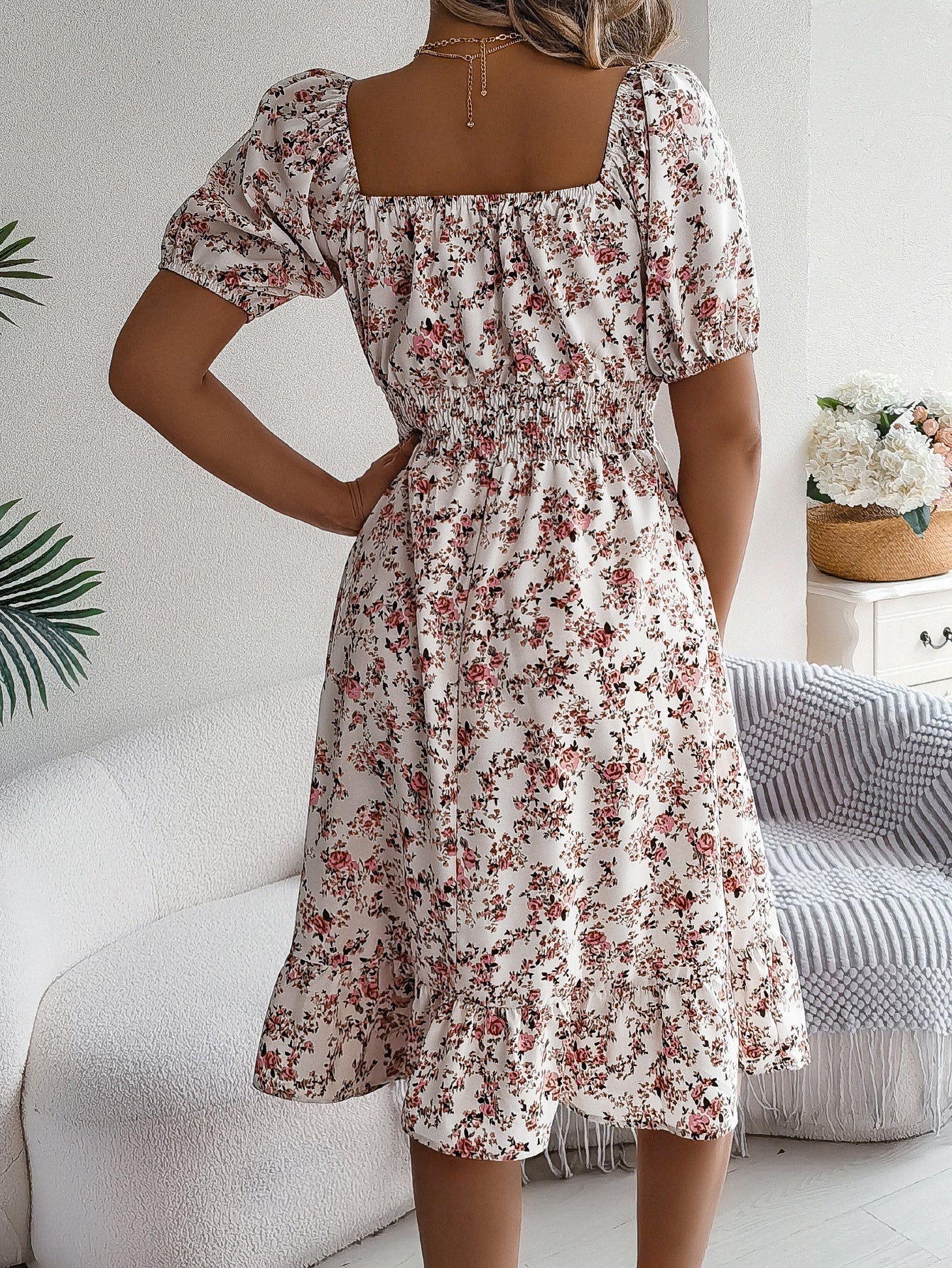 Bonnie | Women's Square Neck Floral Dress