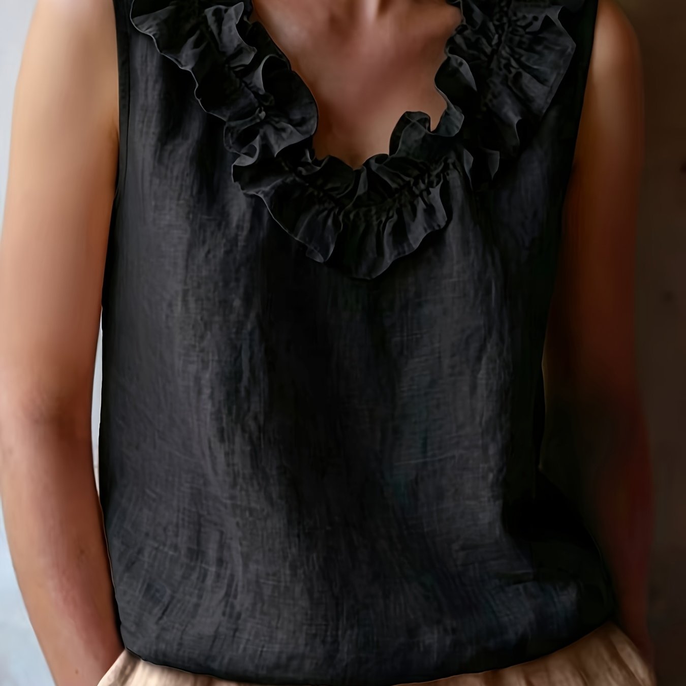 Effie | Women's Ruffle Sleeveless Summer Blouse