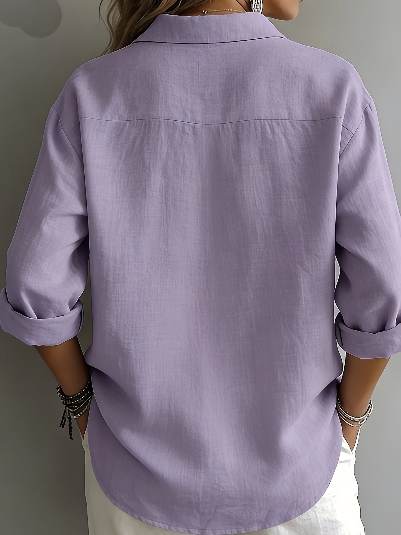Josephine | Women's Lapel Collar Half-Button Blouse