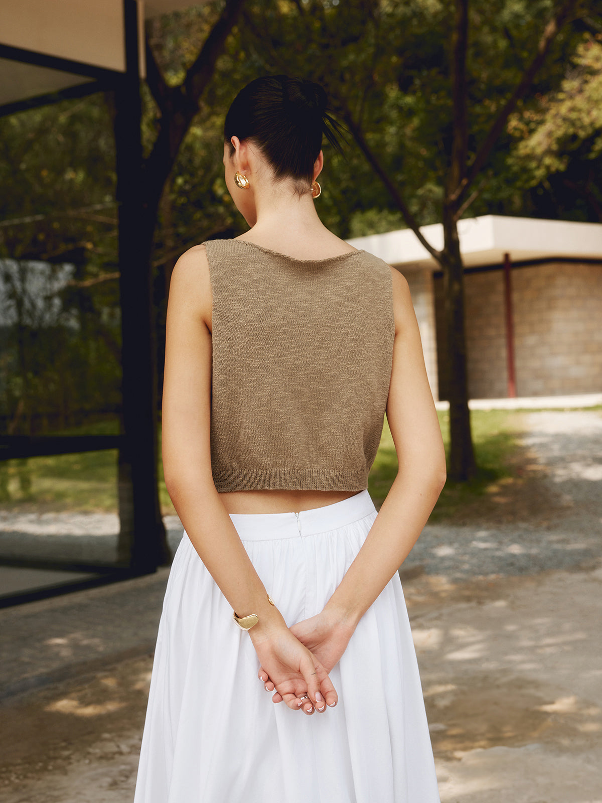 Ada | Women's Crew Neck Crop Tank Top