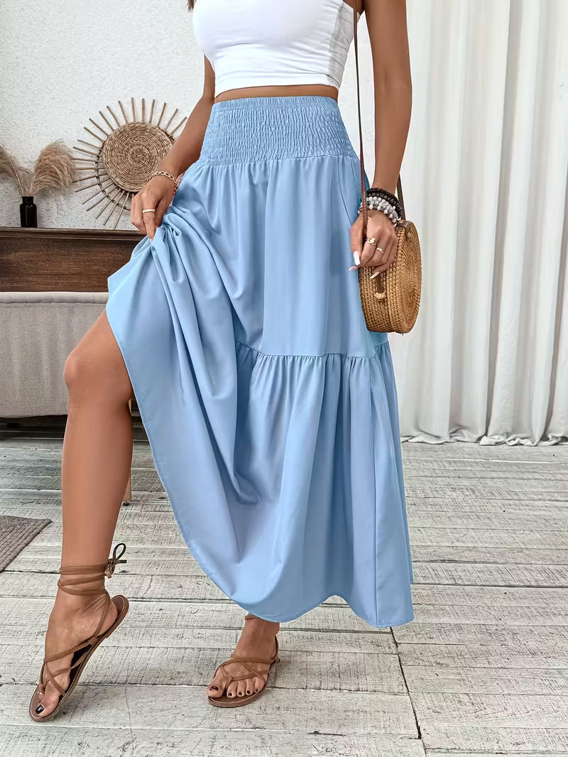 Alma | Women's Boho Floral Smocked Maxi Summer Skirt