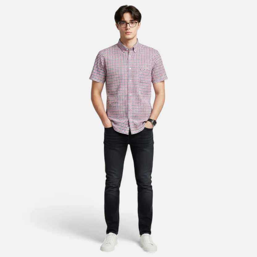 Basil | Men's Short-Sleeve Textured Shirt