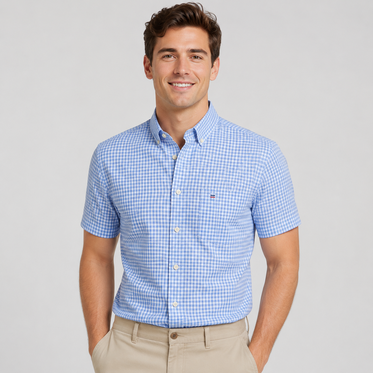 Basil | Men's Short-Sleeve Textured Shirt