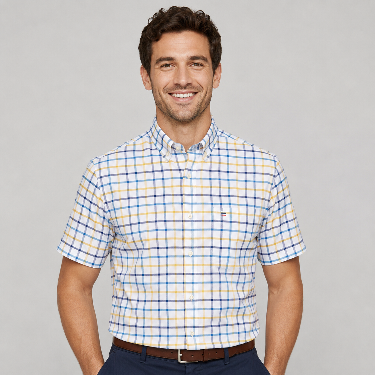 Basil | Men's Short-Sleeve Textured Shirt