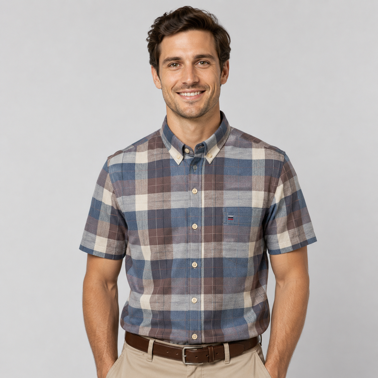 Basil | Men's Short-Sleeve Textured Shirt