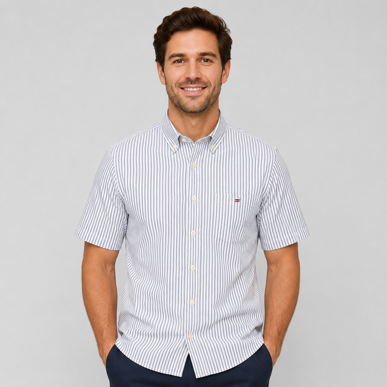 Basil | Men's Short-Sleeve Textured Shirt