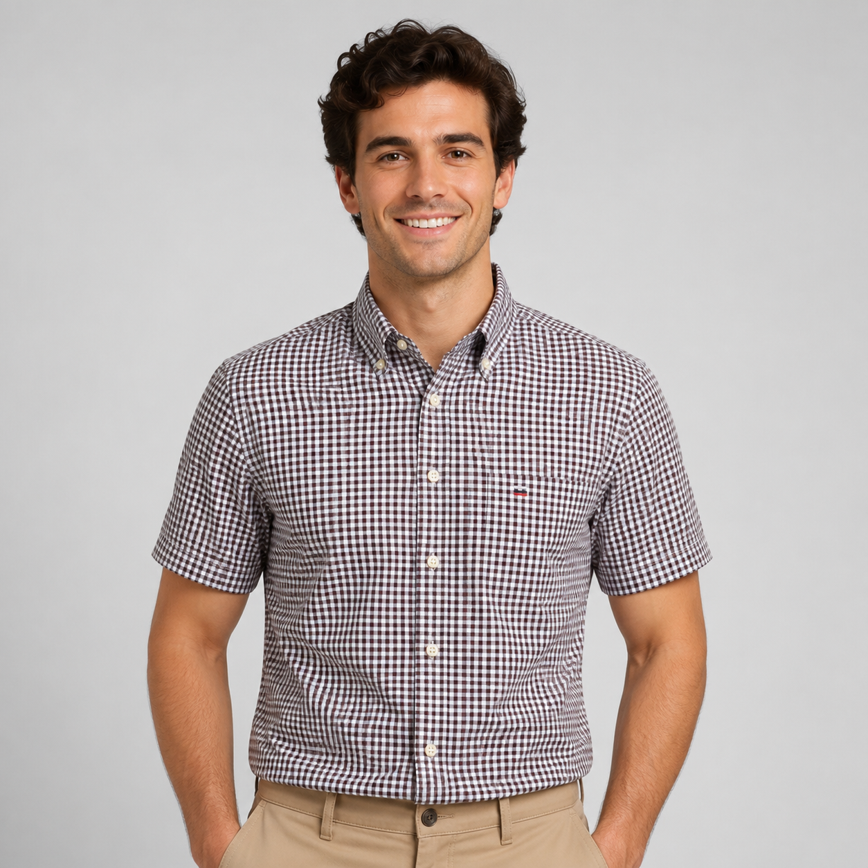 Basil | Men's Short-Sleeve Textured Shirt
