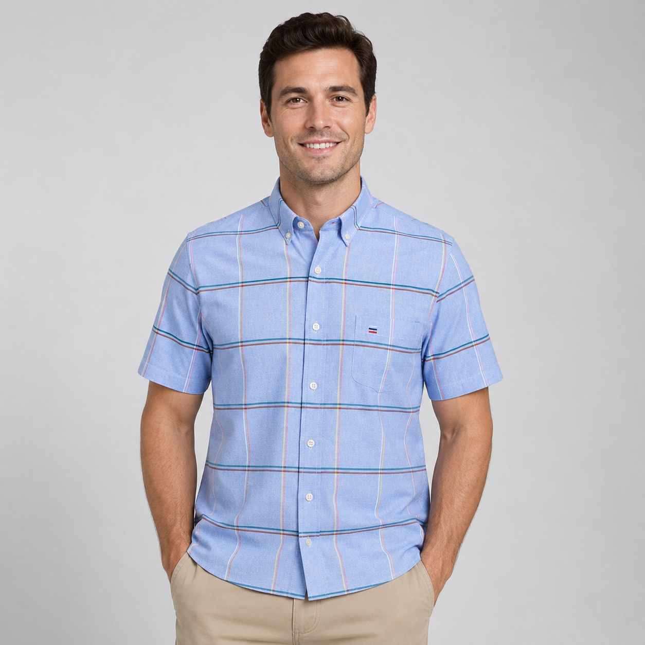 Basil | Men's Short-Sleeve Textured Shirt