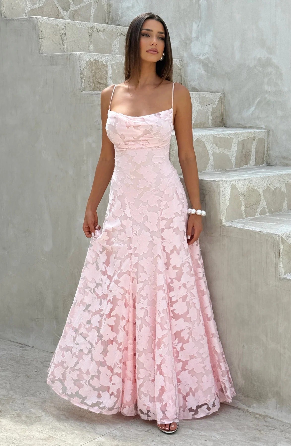 Briar | Women’s Floral Jacquard Sleeveless Maxi Dress