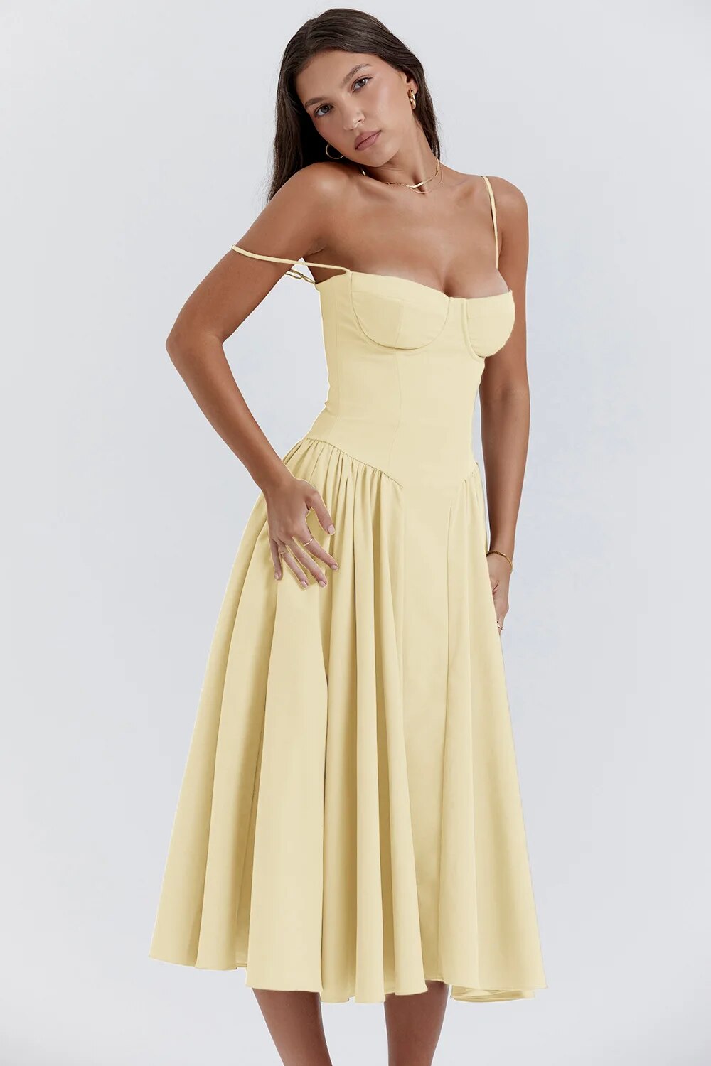 Calliope | Women's Sleeveless Structured Midi Summer Dress