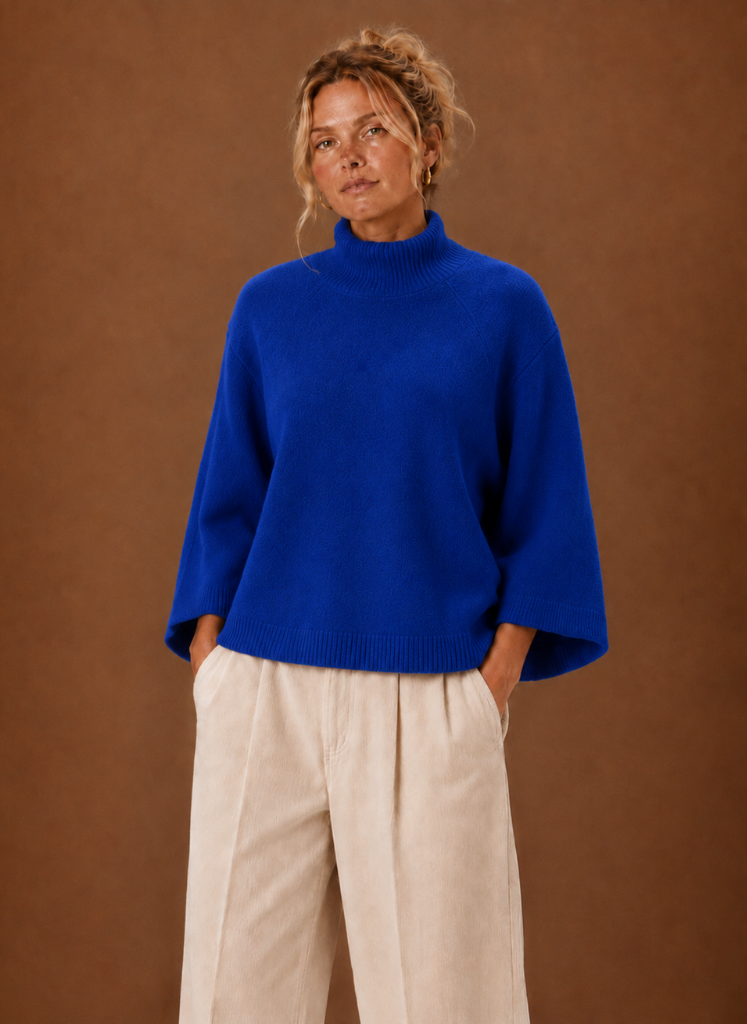 Edith | Women's Mock Neck Bell Sleeve Jumper