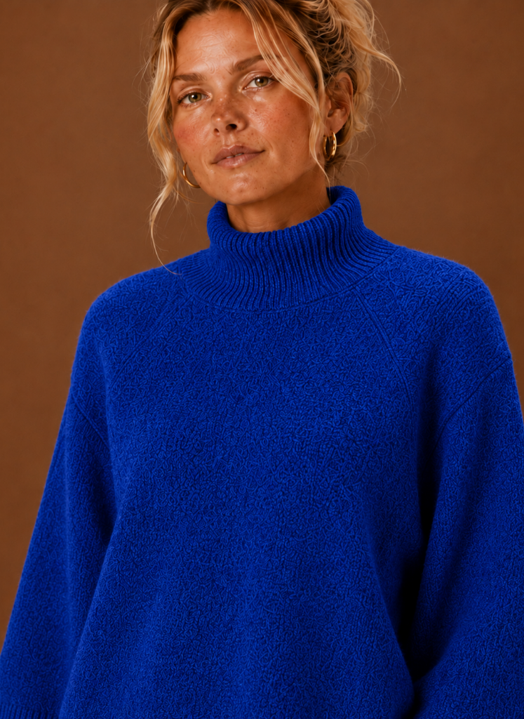Edith | Women's Mock Neck Bell Sleeve Jumper