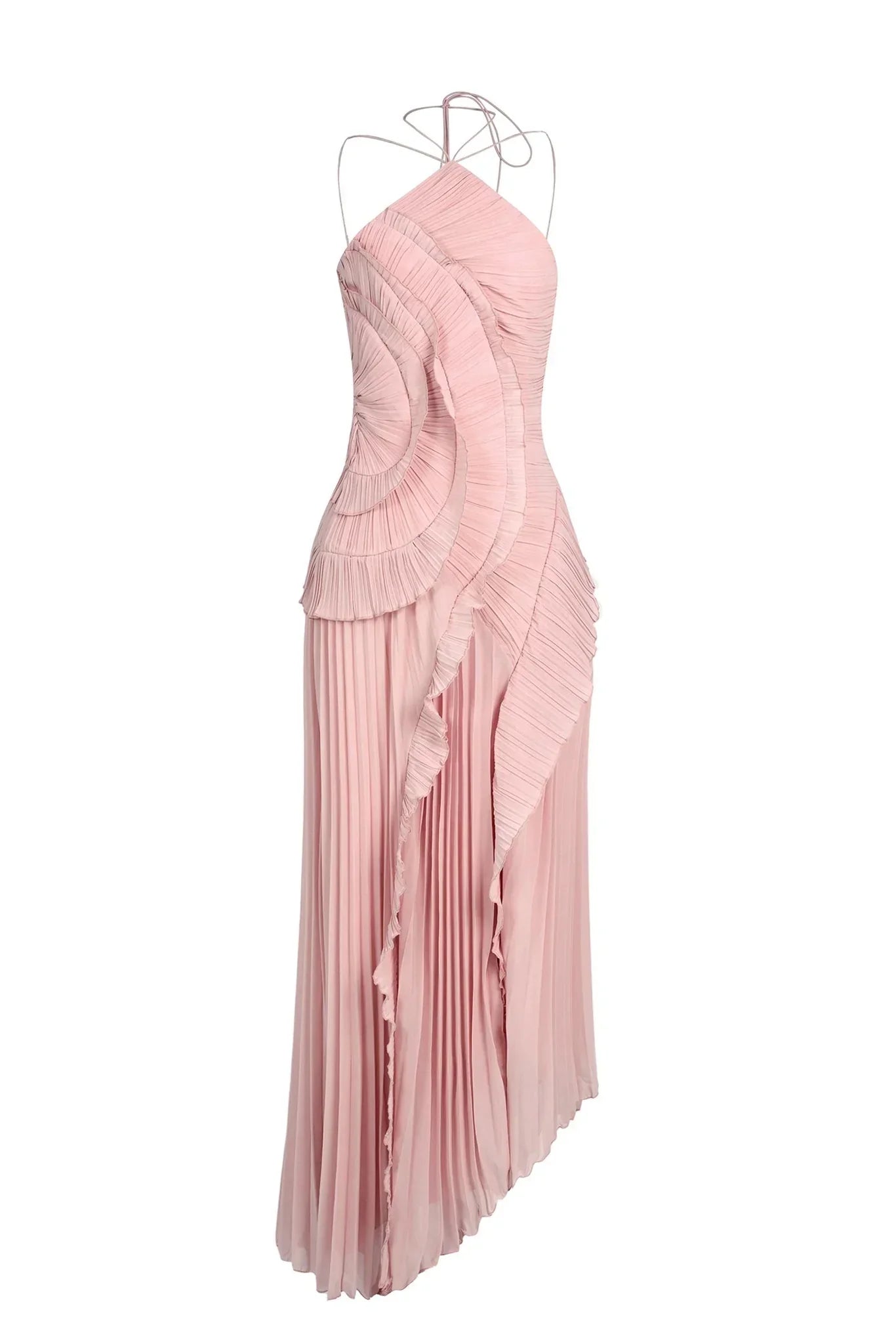 Eliza | Pleated Ruffle Maxi Dress