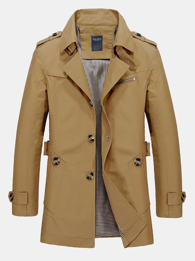 Gerald | Men's Tailored Button-Front Long Trench Coat