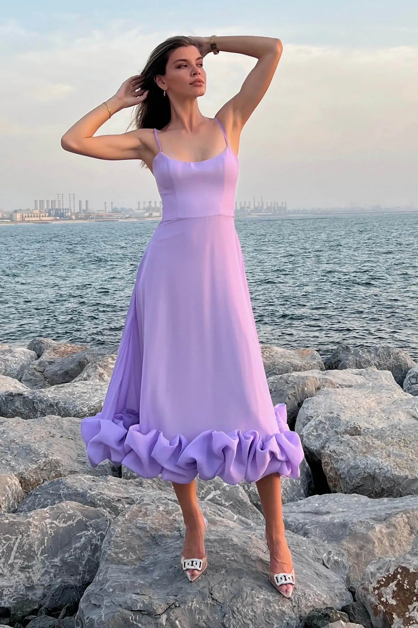 Heather | Women’s Sleeveless Twirl Midi Dress