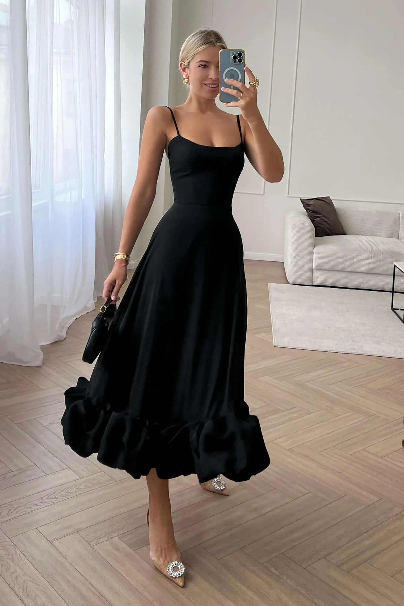 Heather | Women’s Sleeveless Twirl Midi Dress