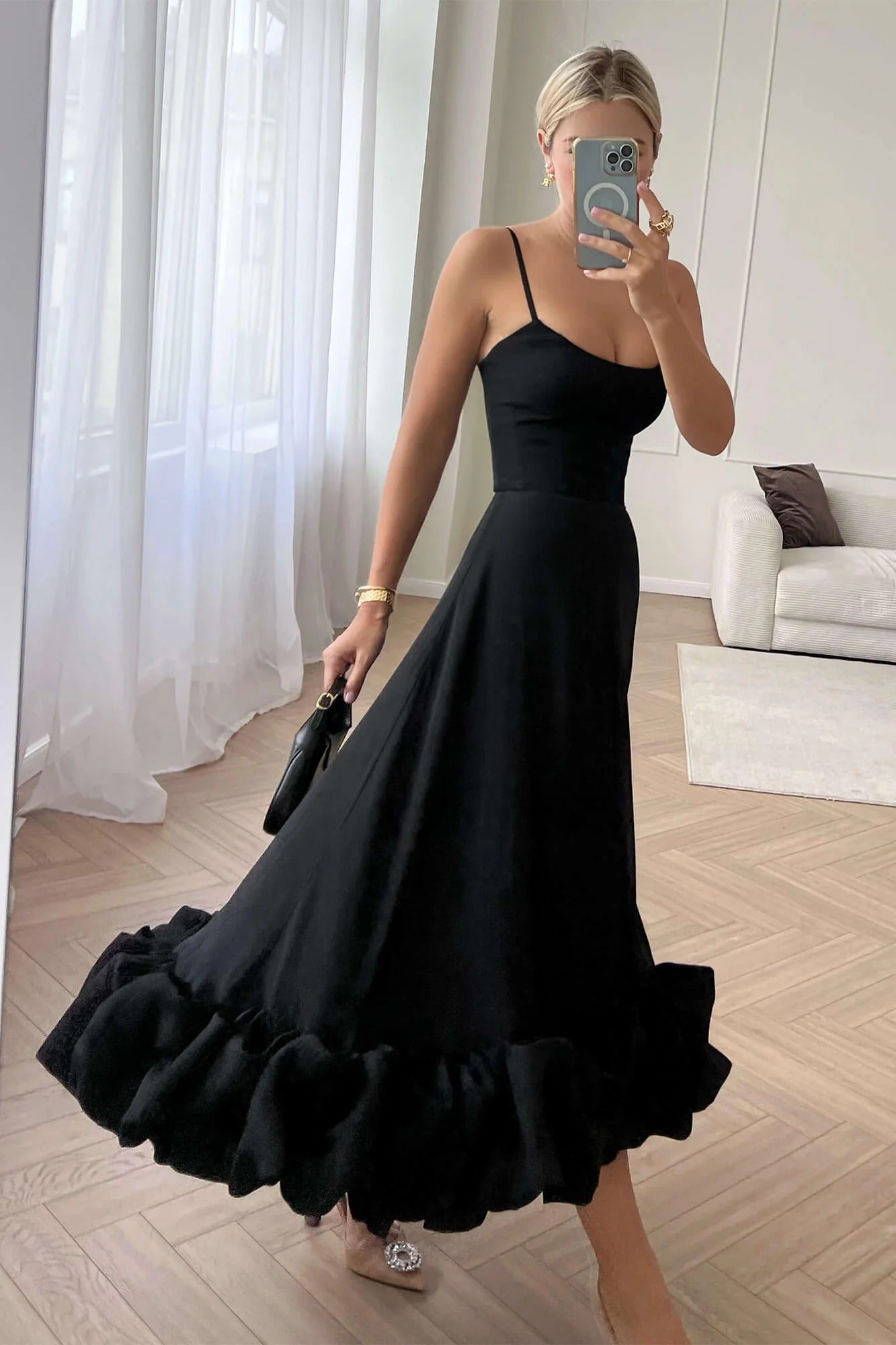 Heather | Women’s Sleeveless Twirl Midi Dress