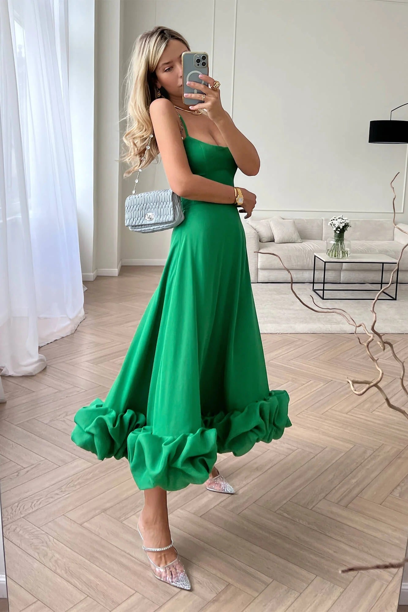 Heather | Women’s Sleeveless Twirl Midi Dress