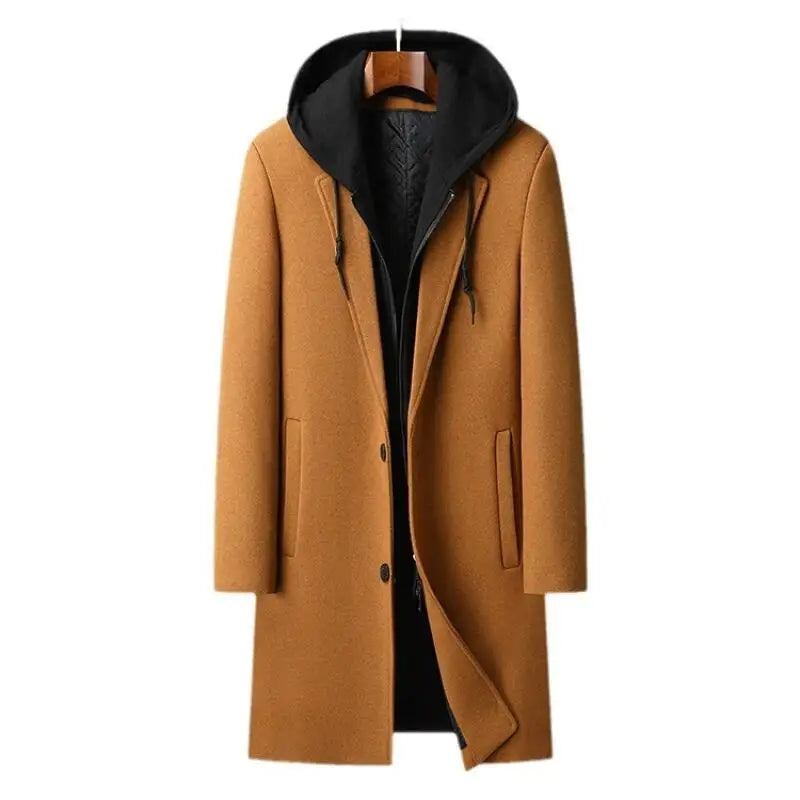 Hugh | Men's Hooded Wool Blend Overcoat