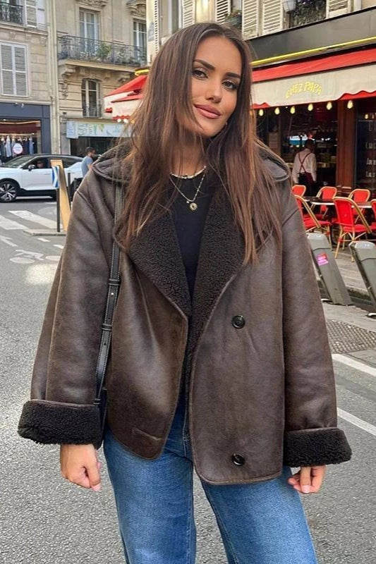 Ingrid | Women's Shearling Aviator Jacket