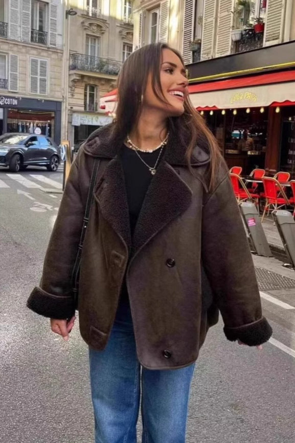 Ingrid | Women's Shearling Aviator Jacket