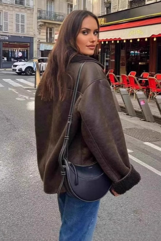 Ingrid | Women's Shearling Aviator Jacket